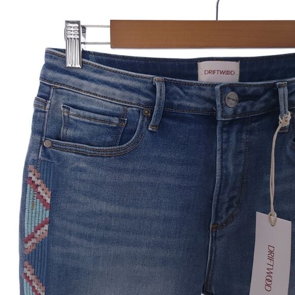 Driftwood Jackie High Rise Size W28 L28 Embroidered Jeans Womens - Picture 6 of 14
